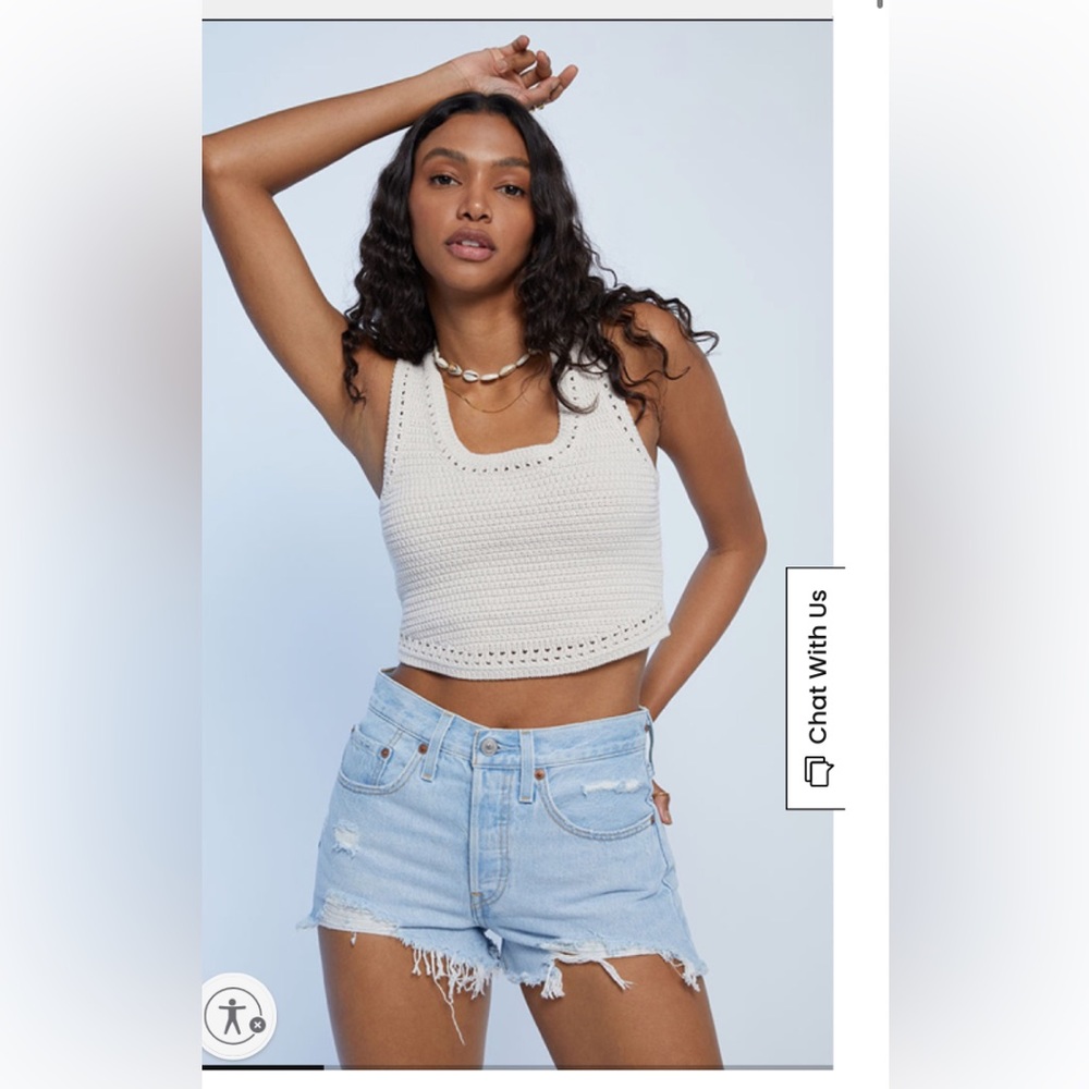 Levi’s 501 Original cut off mid rise denim distressed jean shorts 25 New